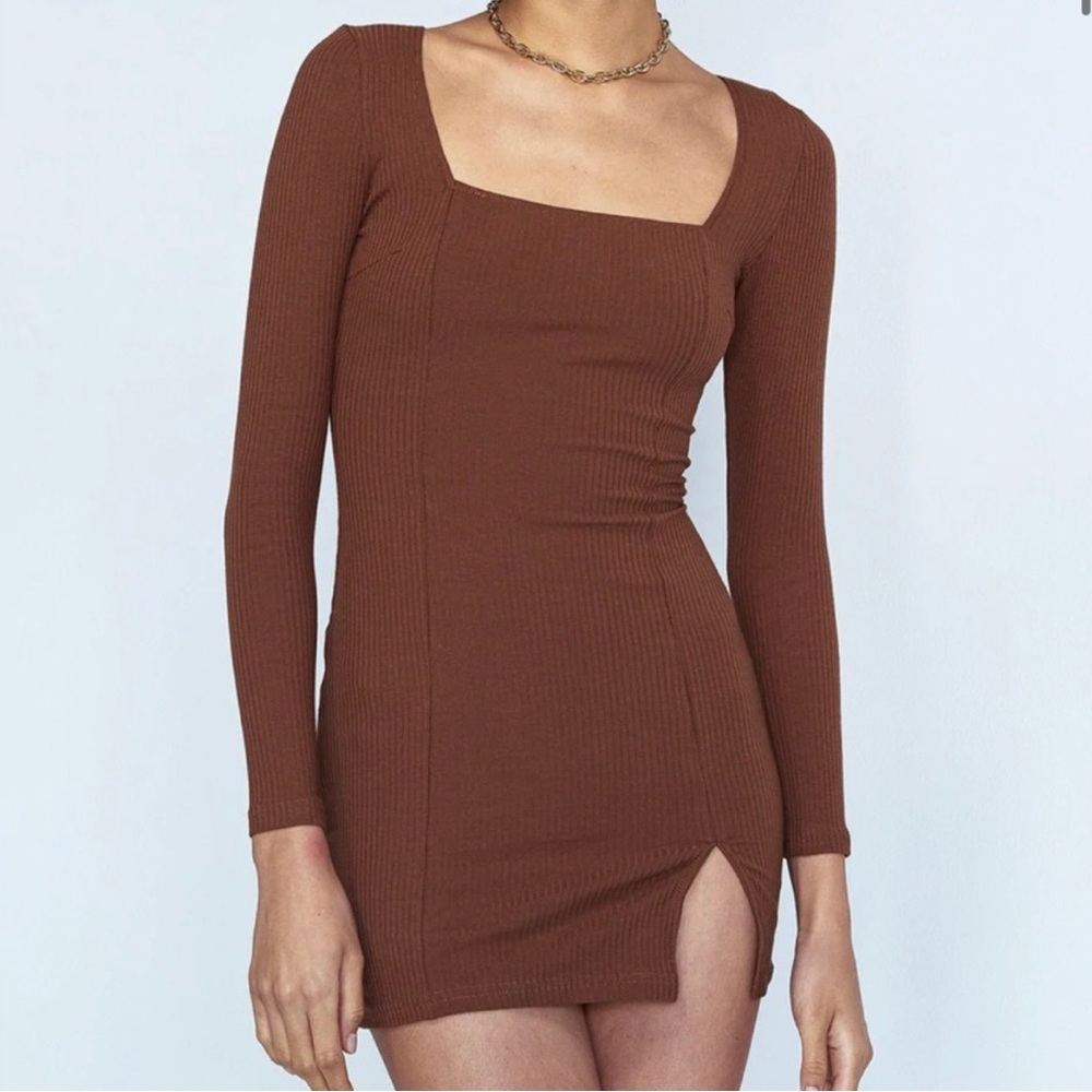 Princess Polly Brown Bodycon Dress Size 6